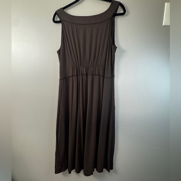Marc Aurel Brown Midi Capsule Dress 12 Stretch Minimalist Casual Elevated Basic - Picture 12 of 17